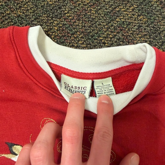 Vintage 90s Red Christmas Sweatshirt L - Picture 2 of 5